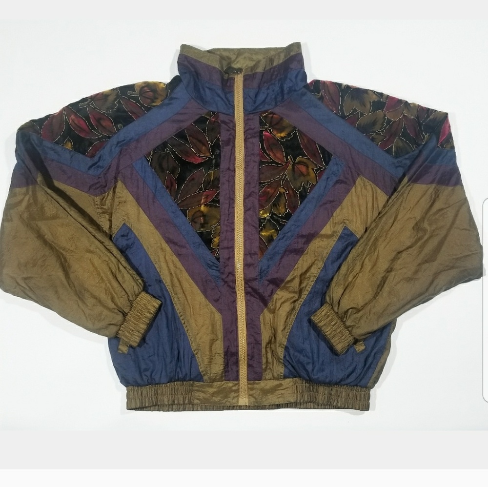 🚫 SOLD 🚫 80s 90s Leaf Retro Windbreaker Jacket